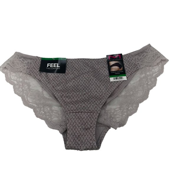 Maidenform Women's Size 7 Large Panty Comfort Devotion Tanga Patterned Tan New - Picture 1 of 9